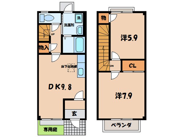 碧南駅 徒歩15分 1-2階の物件間取画像